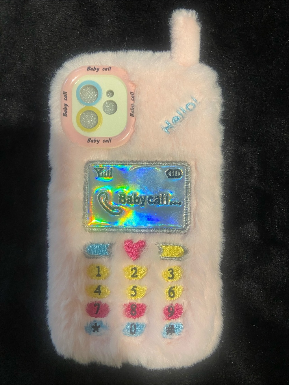 Plush Pink Faux Fur 'Baby Call' Phone Case
